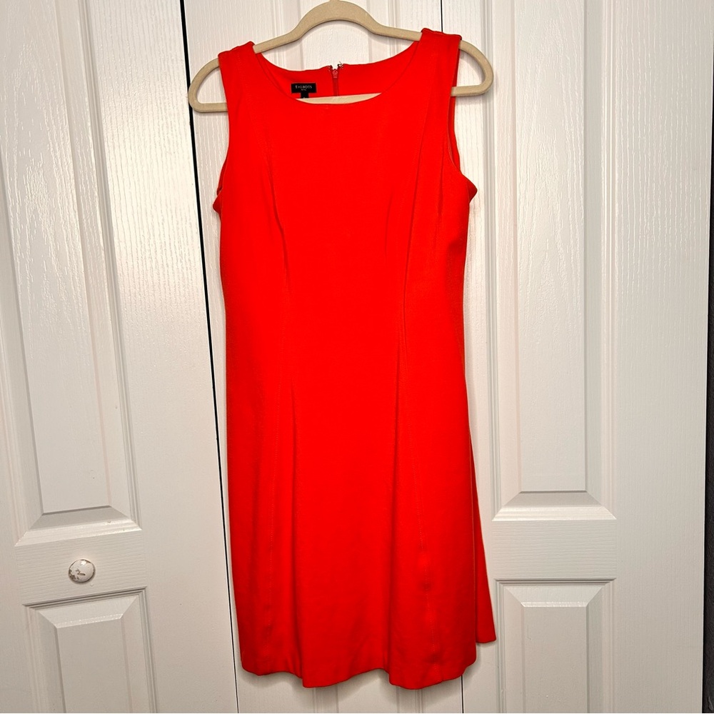 Talbots Women's Sheath Dress Size 8P Sleeveless Back Zipper Knee Length‎ Salmon
